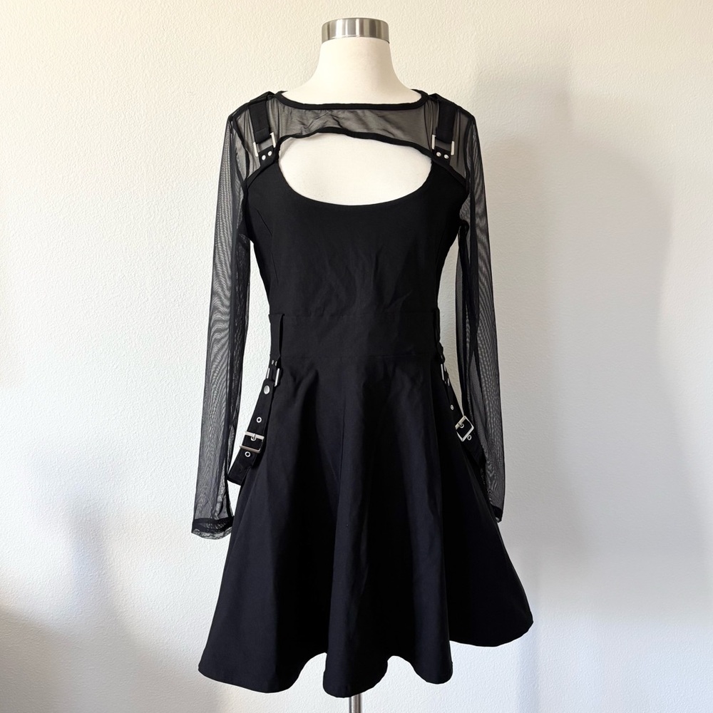 Killstar NWT Krypt Keeper Mesh Buckle Mini Dress Black XL